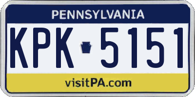 PA license plate KPK5151