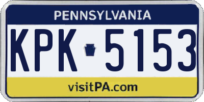 PA license plate KPK5153