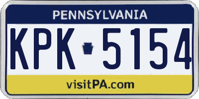 PA license plate KPK5154