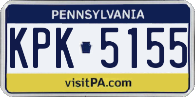 PA license plate KPK5155