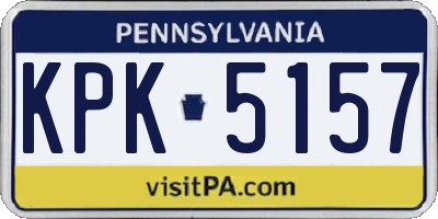 PA license plate KPK5157