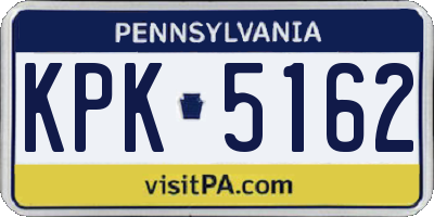 PA license plate KPK5162
