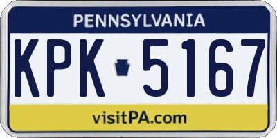 PA license plate KPK5167
