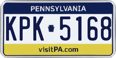 PA license plate KPK5168