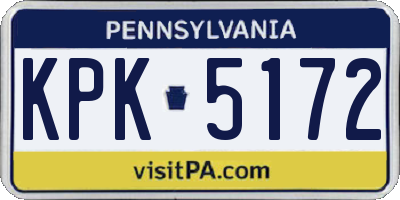 PA license plate KPK5172
