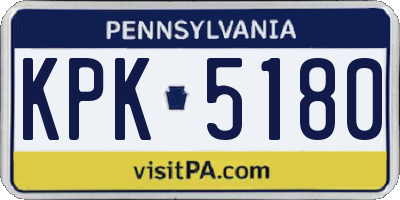 PA license plate KPK5180