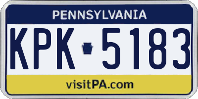 PA license plate KPK5183