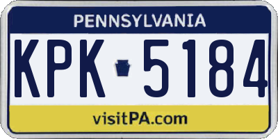 PA license plate KPK5184