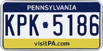 PA license plate KPK5186