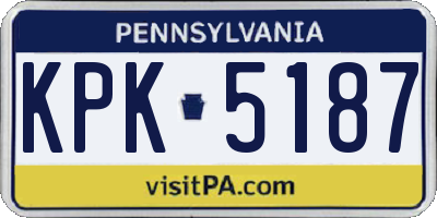 PA license plate KPK5187