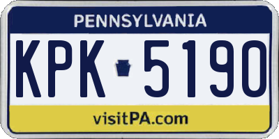 PA license plate KPK5190