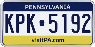 PA license plate KPK5192