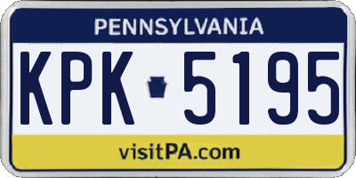 PA license plate KPK5195