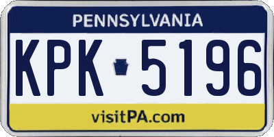 PA license plate KPK5196