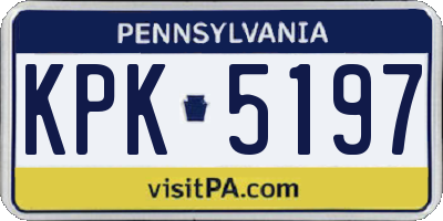 PA license plate KPK5197