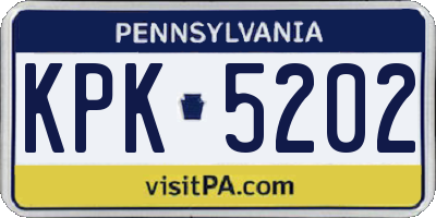 PA license plate KPK5202
