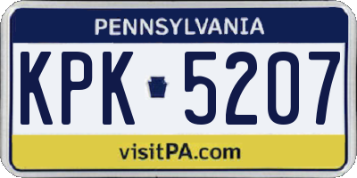 PA license plate KPK5207