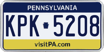 PA license plate KPK5208