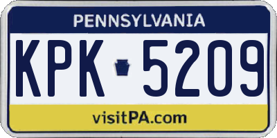 PA license plate KPK5209