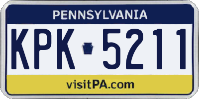 PA license plate KPK5211