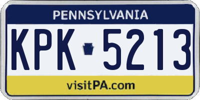 PA license plate KPK5213