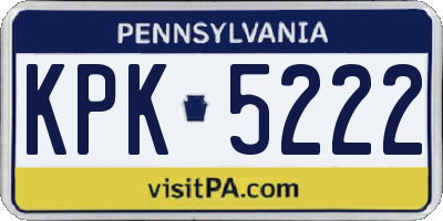 PA license plate KPK5222