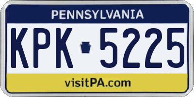 PA license plate KPK5225