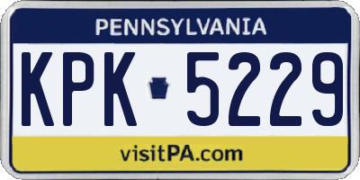 PA license plate KPK5229