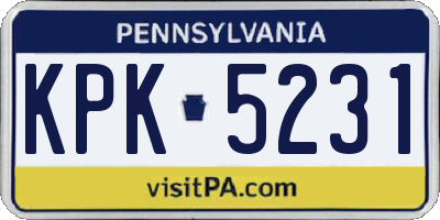 PA license plate KPK5231