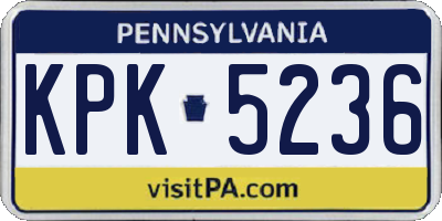 PA license plate KPK5236