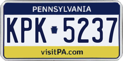 PA license plate KPK5237