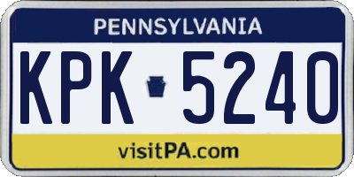 PA license plate KPK5240