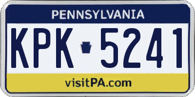 PA license plate KPK5241