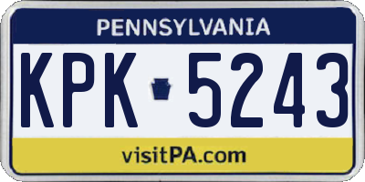 PA license plate KPK5243