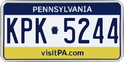 PA license plate KPK5244