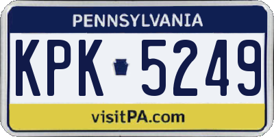 PA license plate KPK5249