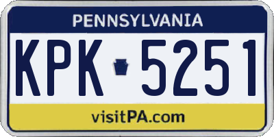 PA license plate KPK5251