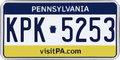 PA license plate KPK5253