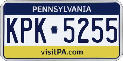 PA license plate KPK5255