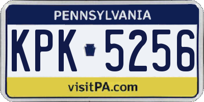 PA license plate KPK5256