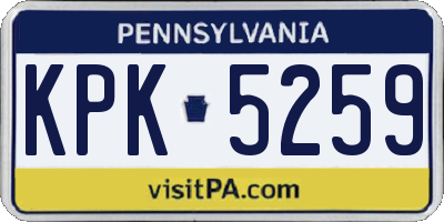 PA license plate KPK5259
