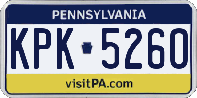 PA license plate KPK5260