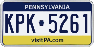 PA license plate KPK5261