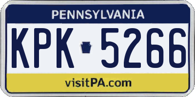 PA license plate KPK5266