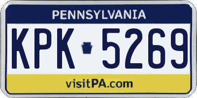 PA license plate KPK5269
