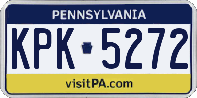 PA license plate KPK5272