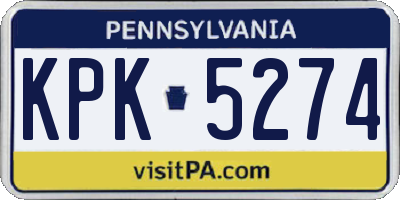 PA license plate KPK5274