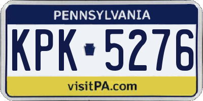 PA license plate KPK5276