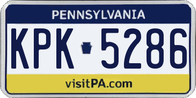 PA license plate KPK5286
