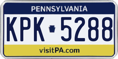 PA license plate KPK5288